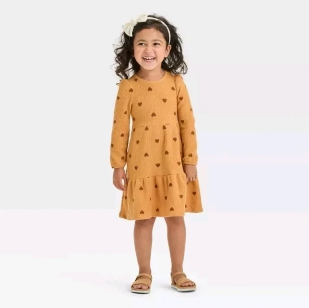 Cat & Jack Toddler Girls' Cozy Dress - Gold